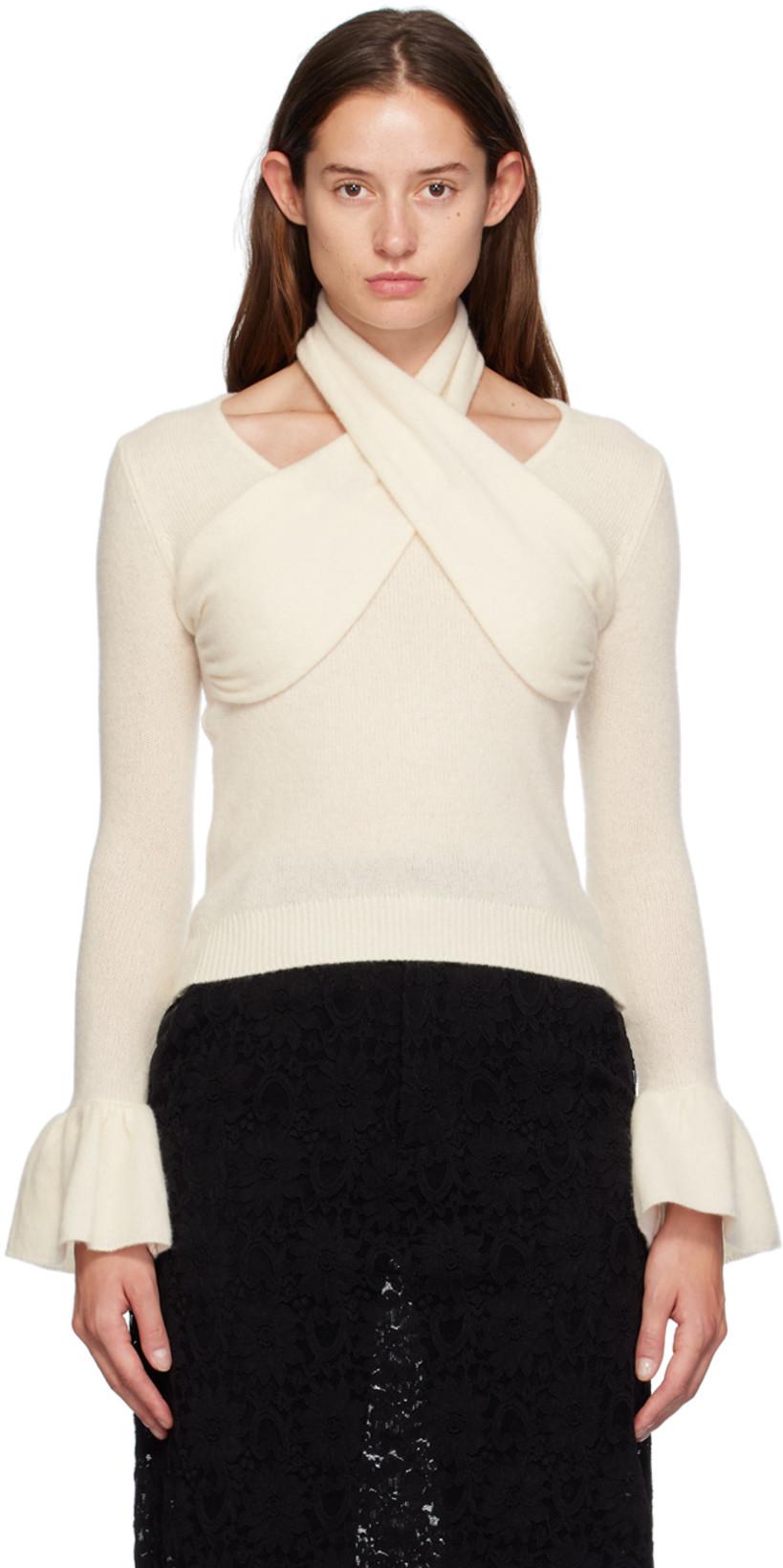 Off-White Cross Knitted Sweater by ROKH