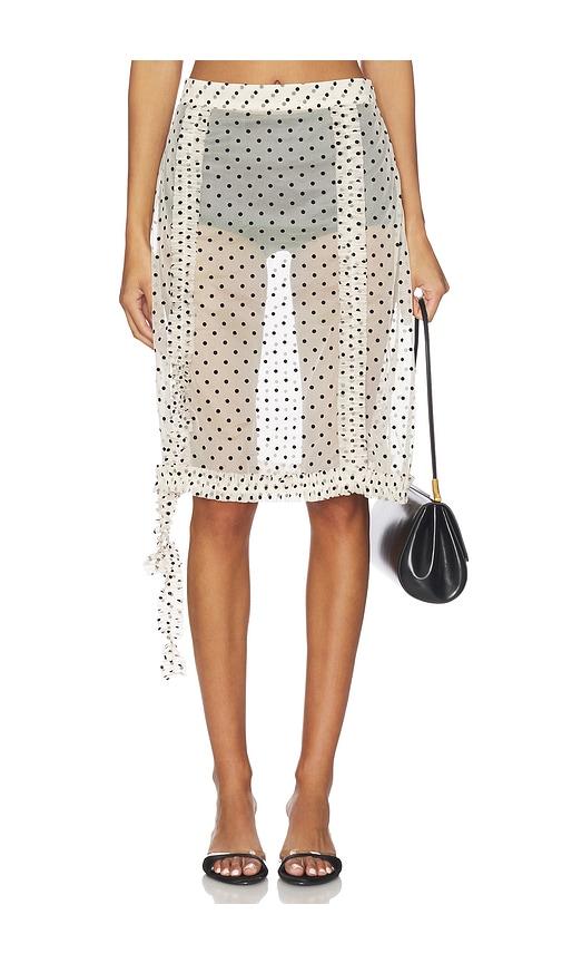 ROKH Frilled Basic Skirt in Cream by ROKH