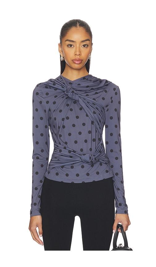 ROKH Knotted Jersey Top in Charcoal by ROKH