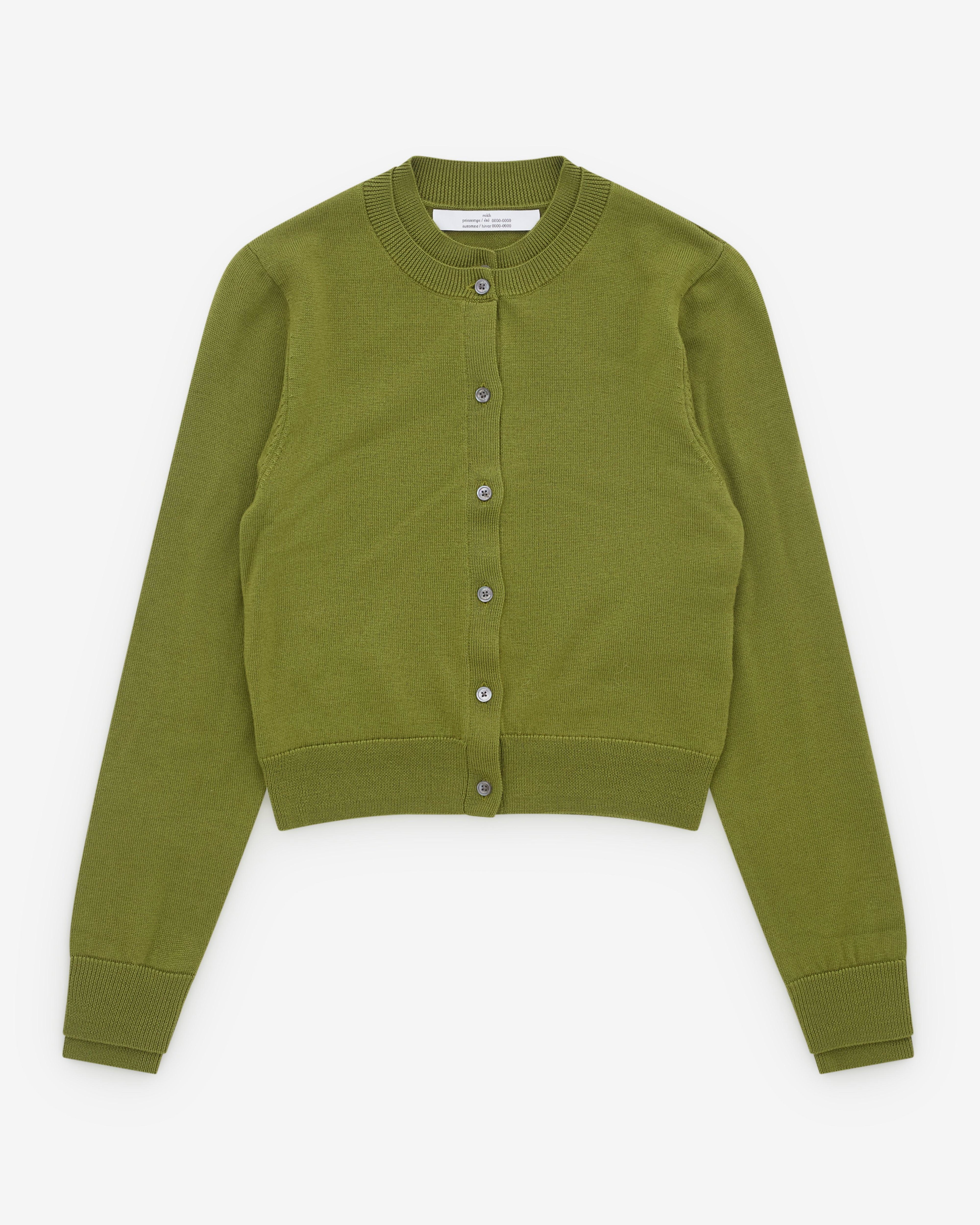 Rokh - Women’s Layered Cardigan - (Olive Green) by ROKH