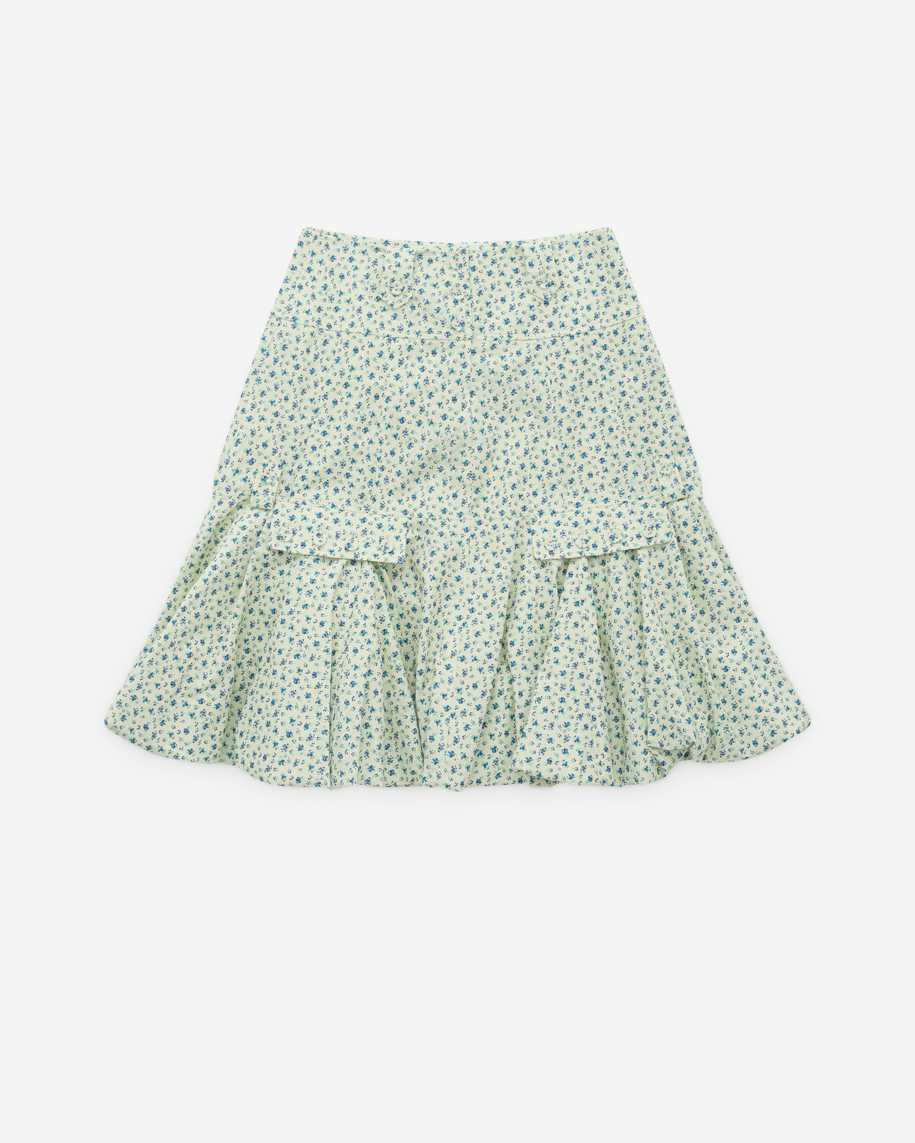Rokh - Women’s Midi Skirt - (Blue Floral) by ROKH