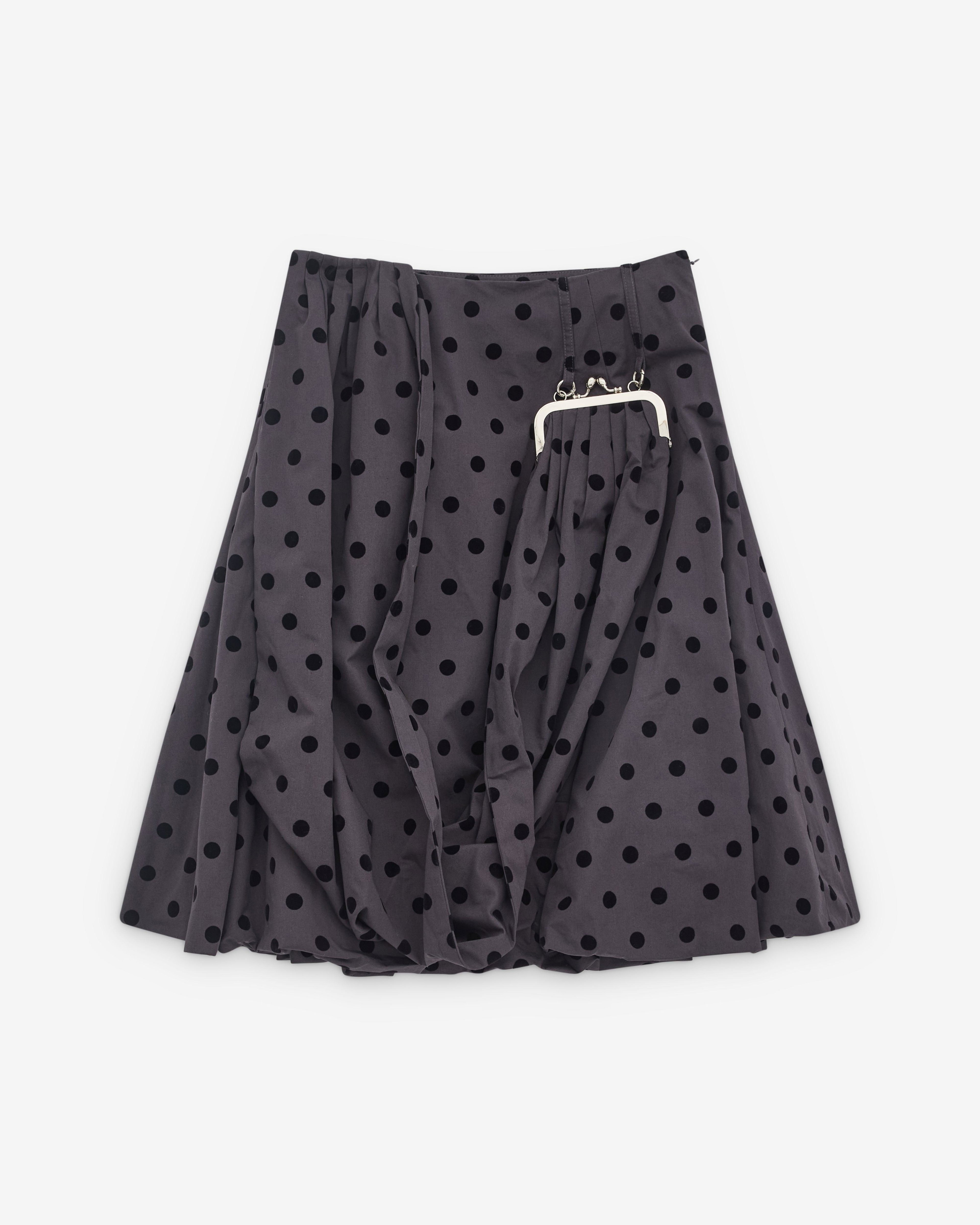Rokh - Women’s Purse Midi Skirt - (Black Dot) by ROKH