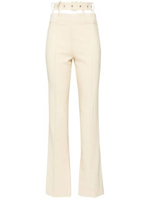 belted flared trousers by ROKH