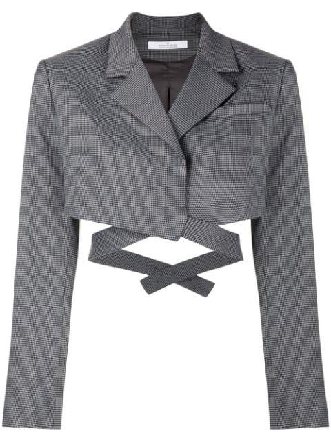 cropped wraparound blazer by ROKH