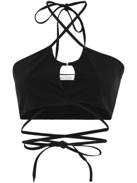 crossover-straps cropped top by ROKH