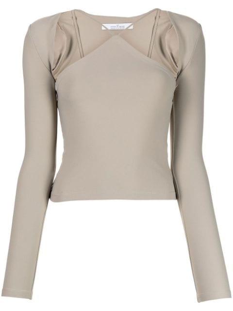 cut-out detail long-sleeve T-shirt by ROKH