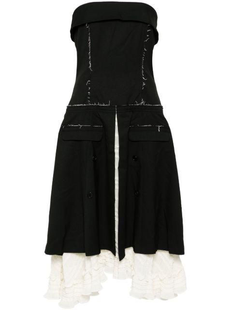 lace detailed strapless dress by ROKH