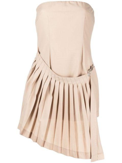 mini strapless pleated dress by ROKH