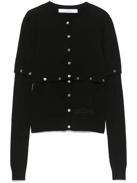 multi-button layer-effect cardigan by ROKH