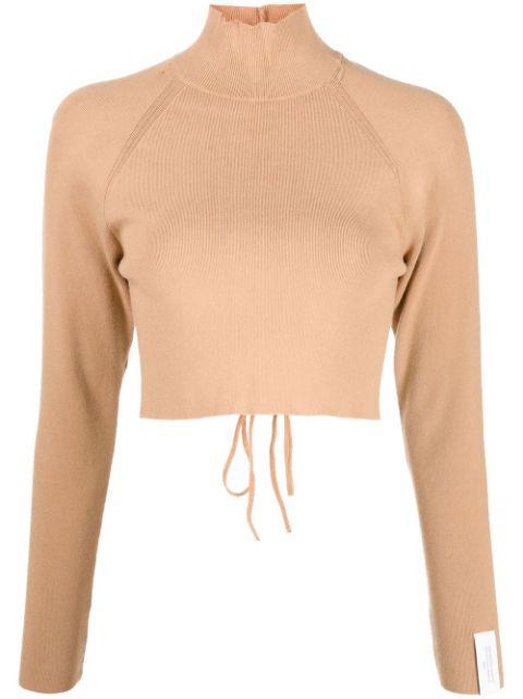 open-back cropped knitted jumper by ROKH
