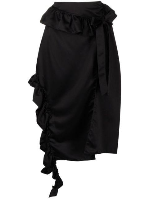 ruffle-trim midi skirt by ROKH