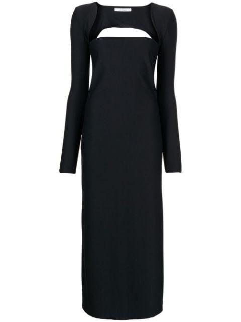 square-neck long-sleeve midi dress by ROKH