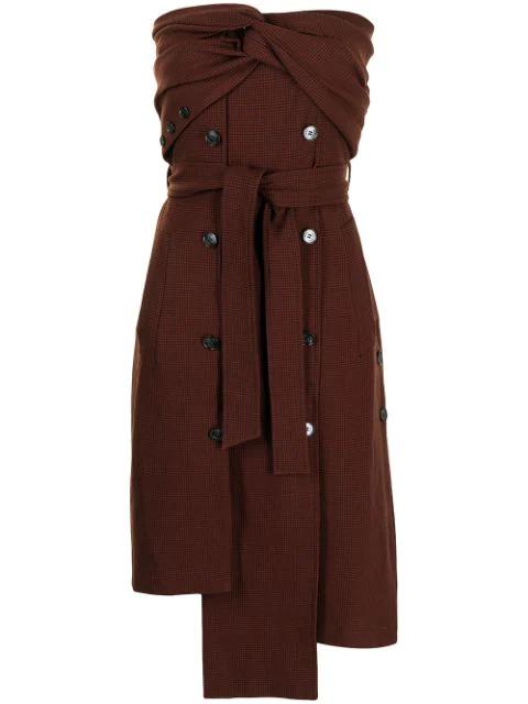 strapless asymmetric-tied dress by ROKH