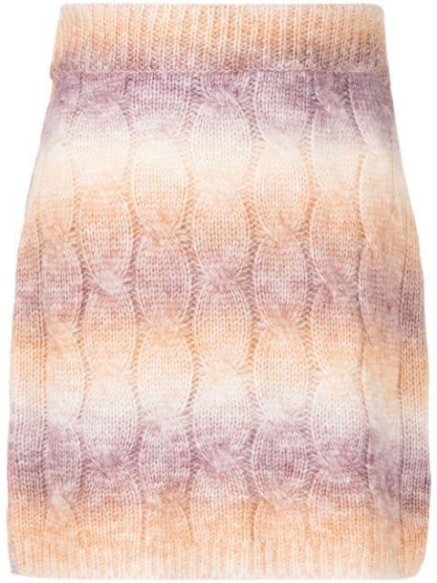 striped cable-knit mini skirt by ROKH