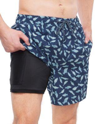 Men's Compression Liner Swim Trunks with Back Zipper Pocket by ROKKA&ROLLA