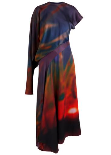 Alia draped silk-satin midi dress by ROKSANDA