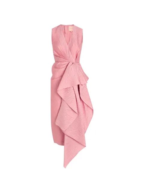 Esra draped cloqué midi dress by ROKSANDA