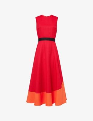 Mire Belted Woven Midi Dress by ROKSANDA