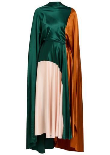 Neolitsea draped colour-block silk maxi dress by ROKSANDA