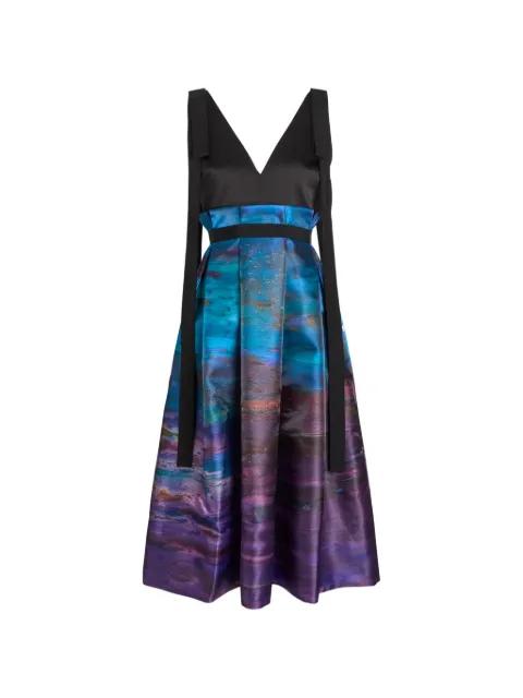 Runa abstract-print pleated midi dress by ROKSANDA