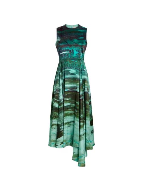 Tera asymmetric printed midi dress by ROKSANDA