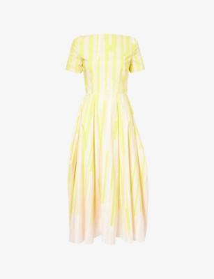 Vaela Stripe Cotton Midi Dress by ROKSANDA
