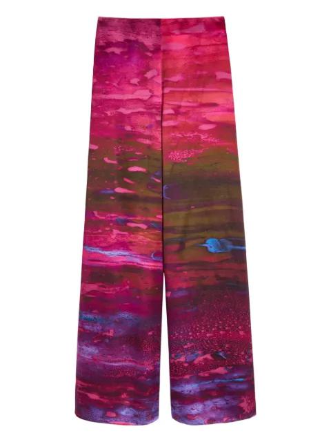 brush print trousers by ROKSANDA
