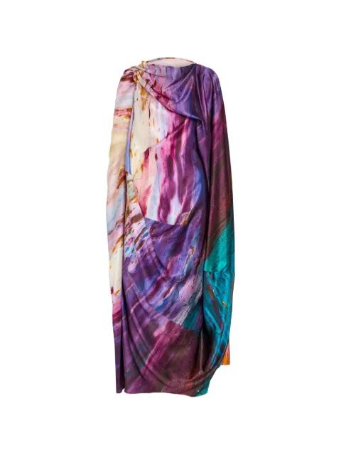 brushstroke-print draped dress by ROKSANDA