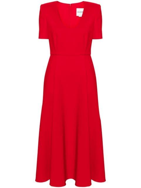 A-line crepe midi dress by ROLAND MOURET
