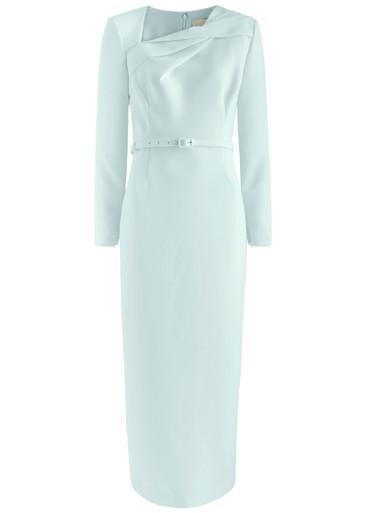 Belted crepe midi dress by ROLAND MOURET