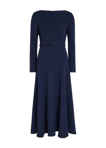 Belted wool midi dress by ROLAND MOURET