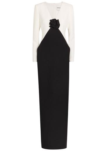 Colour-blocked crepe maxi dress by ROLAND MOURET