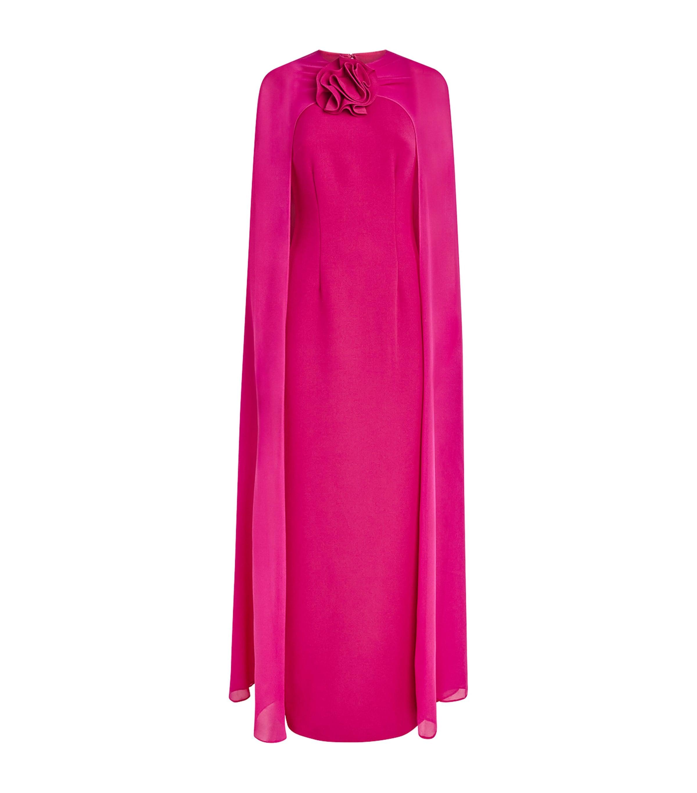 Roland Mouret Rose Appliqué Cape-Detail Gown by ROLAND MOURET