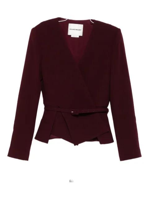belted wrap jacket by ROLAND MOURET