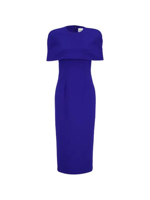 cape-overlay crepe midi dress by ROLAND MOURET