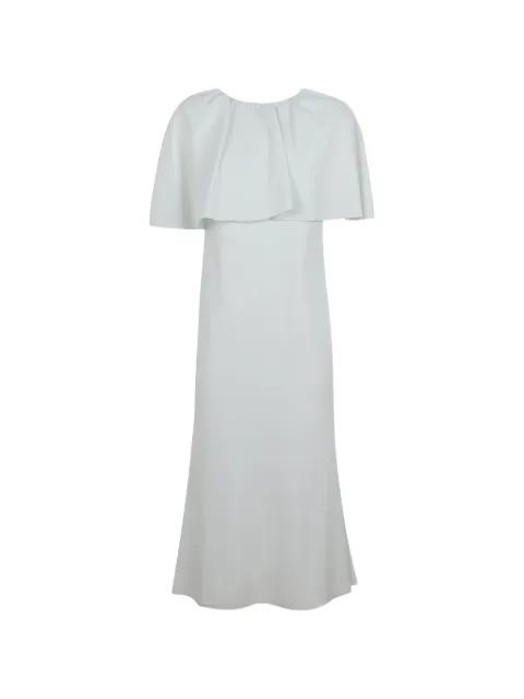 cape-overlay gathered-neck dress by ROLAND MOURET