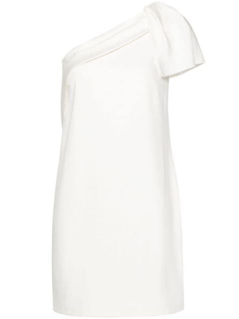 crepe one-shoulder mini dress by ROLAND MOURET