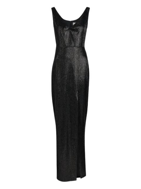 draped-neck sleeveless maxi dress by ROLAND MOURET
