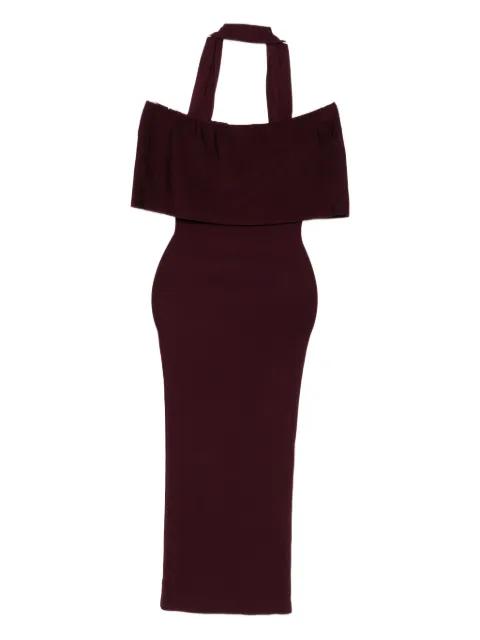 halter-neck ruffled dress by ROLAND MOURET