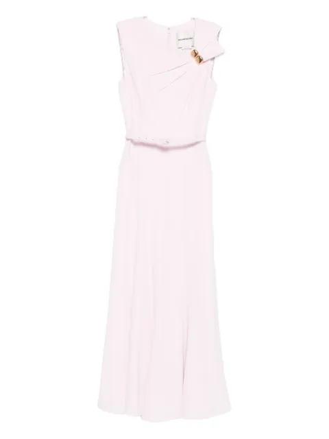 knot-detail belted midi dress by ROLAND MOURET
