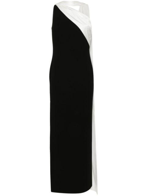 one-shoulder cady maxi dress by ROLAND MOURET