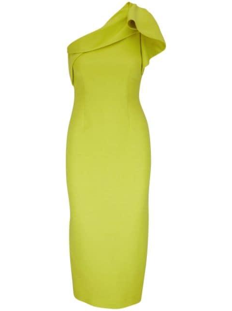 one-shoulder midi dress by ROLAND MOURET