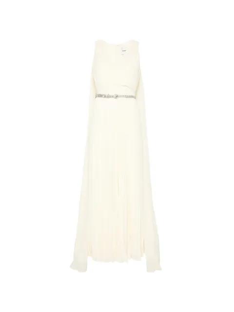 pleated V-neck dress by ROLAND MOURET