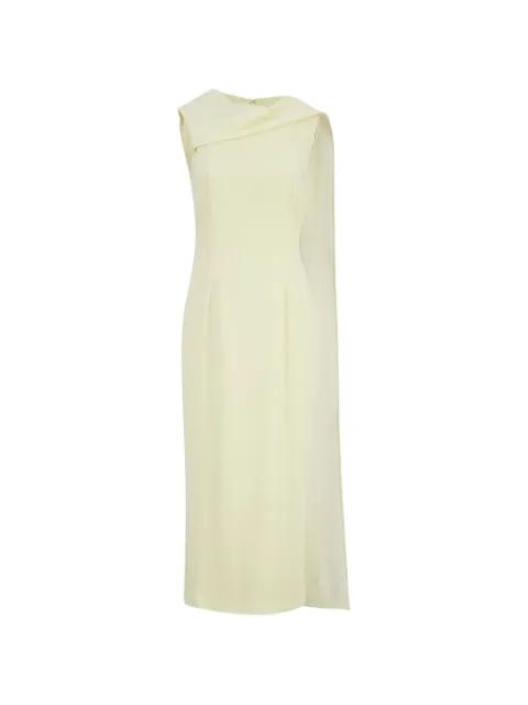sash-detail crepe-satin midi dress by ROLAND MOURET