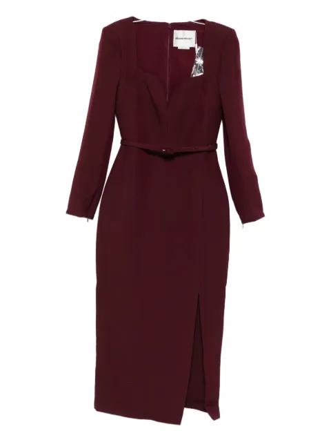 square-neck belted dress by ROLAND MOURET