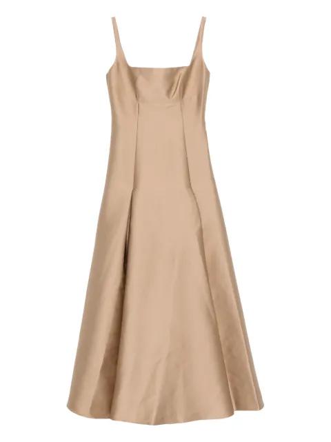 square-neck pleated maxi dress by ROLAND MOURET