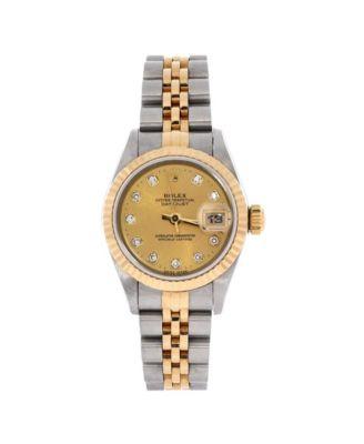 Oyster Perpetual Datejust Automatic Watch in Stainless Steel and Gold with Diamond Markers 26mm by  ROLEX