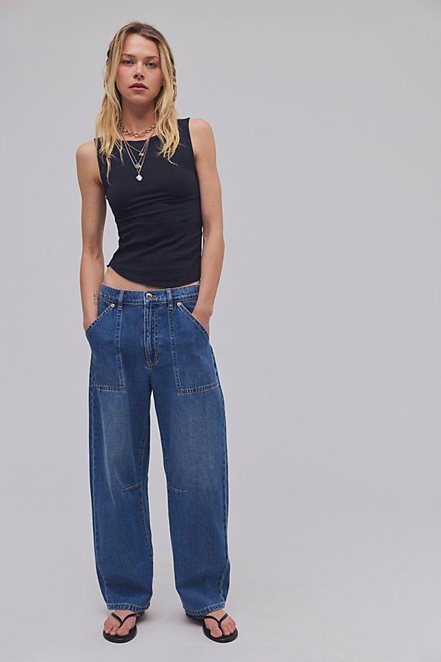 Rolla's Arc Patch Pocket Barrel Jeans by ROLLA'S | FREE PEOPLE