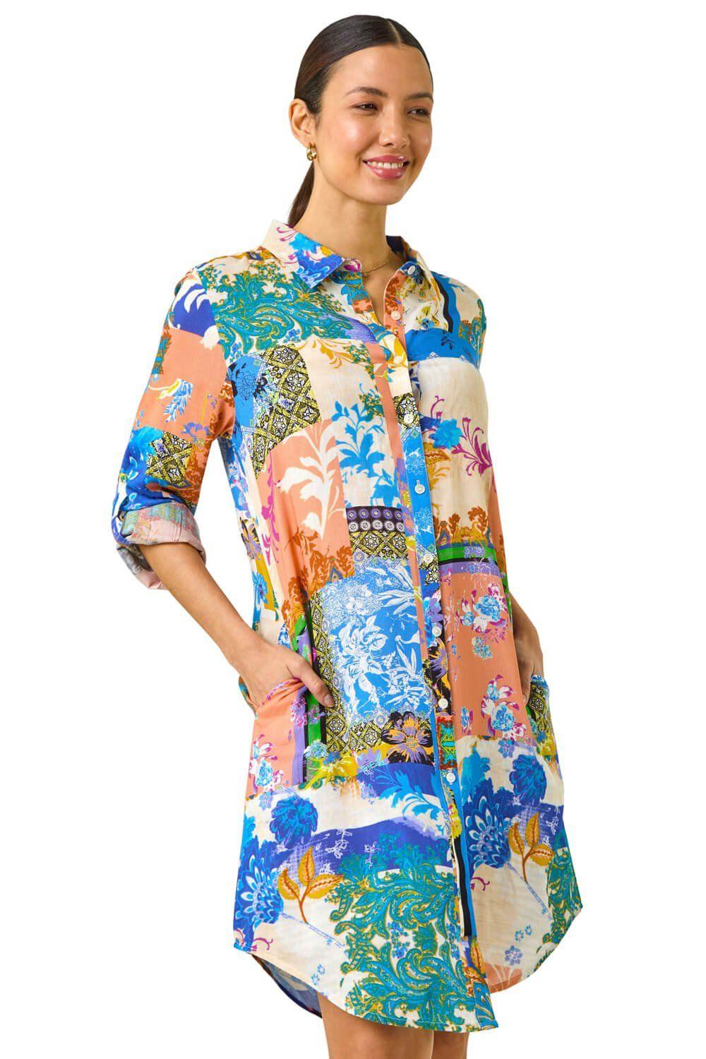 Abstract Collared Shirt Dress by ROMAN