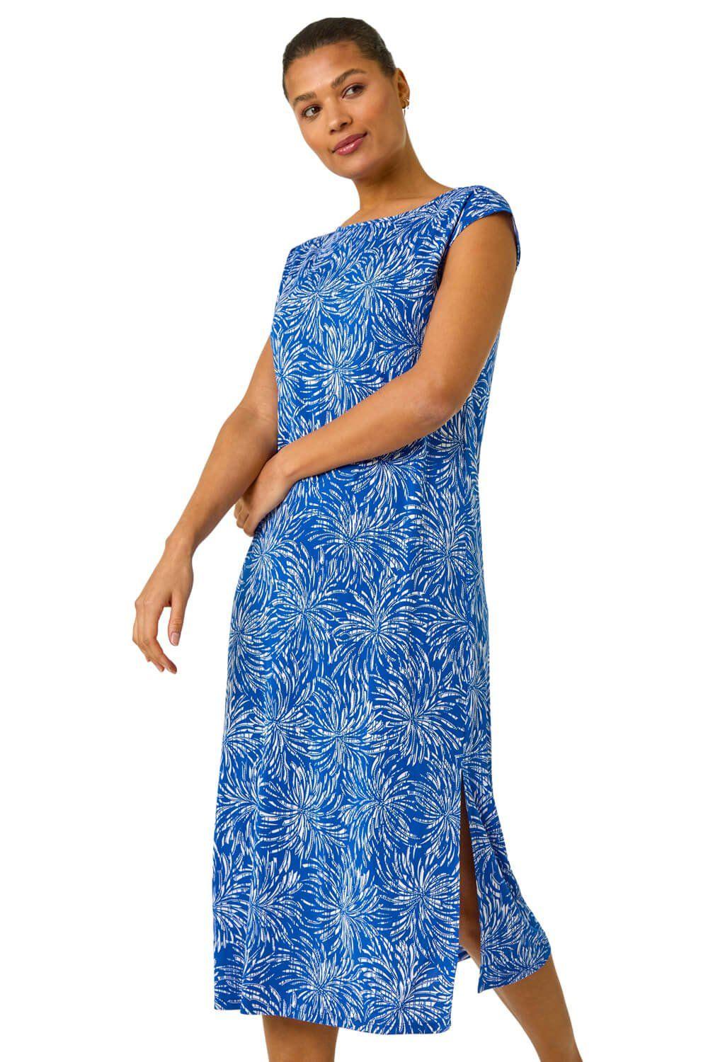 Abstract Print A-Line Midi Dress by ROMAN